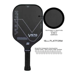 Vulcan V570 CF2 Carbon Fiber Paddle -Pickleball Store VUL732 V570CF2 4 1000 95942.1676393232